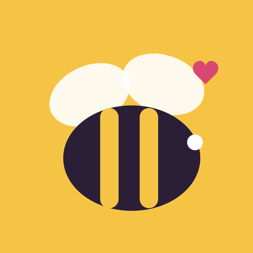 Ícono de Busy Mommy: una abejita con un corazón